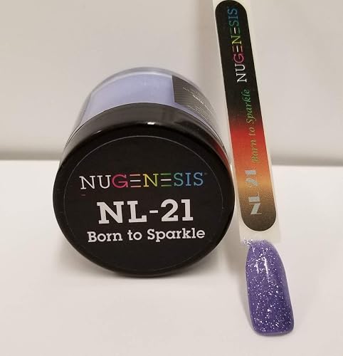 NuGenesis Nail Dipping Powder Color 1.5oz/43g Jar - (NL21 BORN TO SPARKLE) Beauty & Personal Care Nugenesis