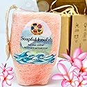 Soap Bar Loofah| Natural Loofah Sponge | Loofah Exfoliating Body Scrubber | 9-12 0z of Plumeria Scented Artisanal Handmade Natural loofah soap in a