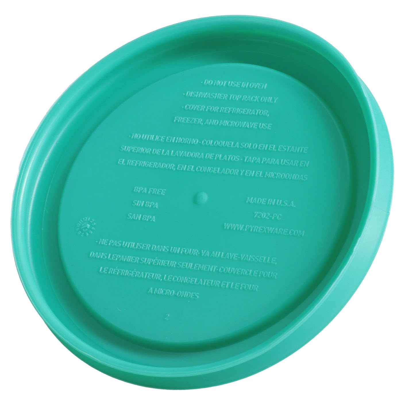Pyrex 7202-PC 1-Cup Green Food Storage Replacement Lid (4-Pack) - Made in USA