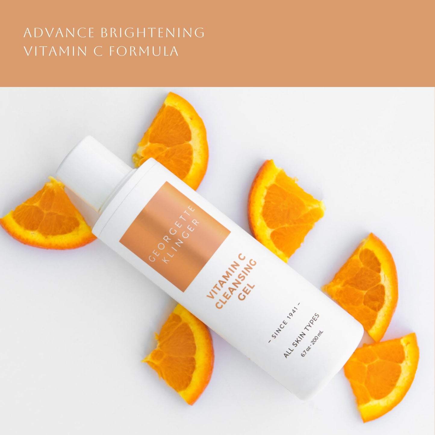 Georgette Klinger Vitamin C Cleansing Gel - Daily Antioxidant Face Wash Brightens and Improves Texture for Clearer, Smoother Skin. Deeply Cleans