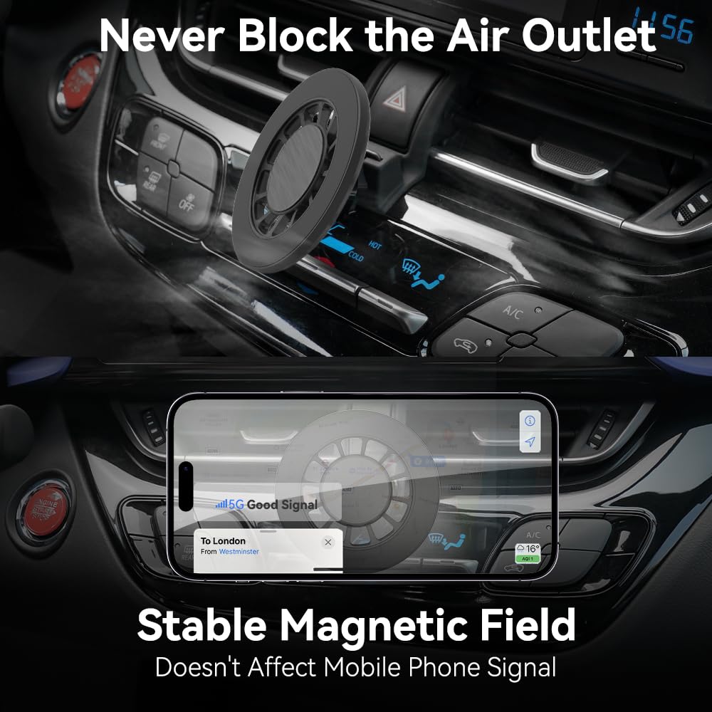 Zchan Car Phone Holder fit for Toyota C-HR 2024-2017,Air Vent Phone Mount fit for C-HR 【Strong Magnetic】,Custom fit Magnetic Phone Holder Compatible…