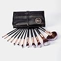 Lurella Cosmetics Stay Glam Brush Set: Essential 12 Pcs Makeup Brushes, Made With Ultra Soft Synthetic Bristles, & Includes Black Traveling Case.