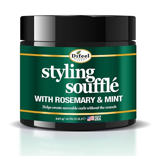 Difeel Rosemary & Mint Styling Soufflé 12 oz. - Nourishing Curl Defining Souffle for Wavy Hair, Curly Hair & Coils