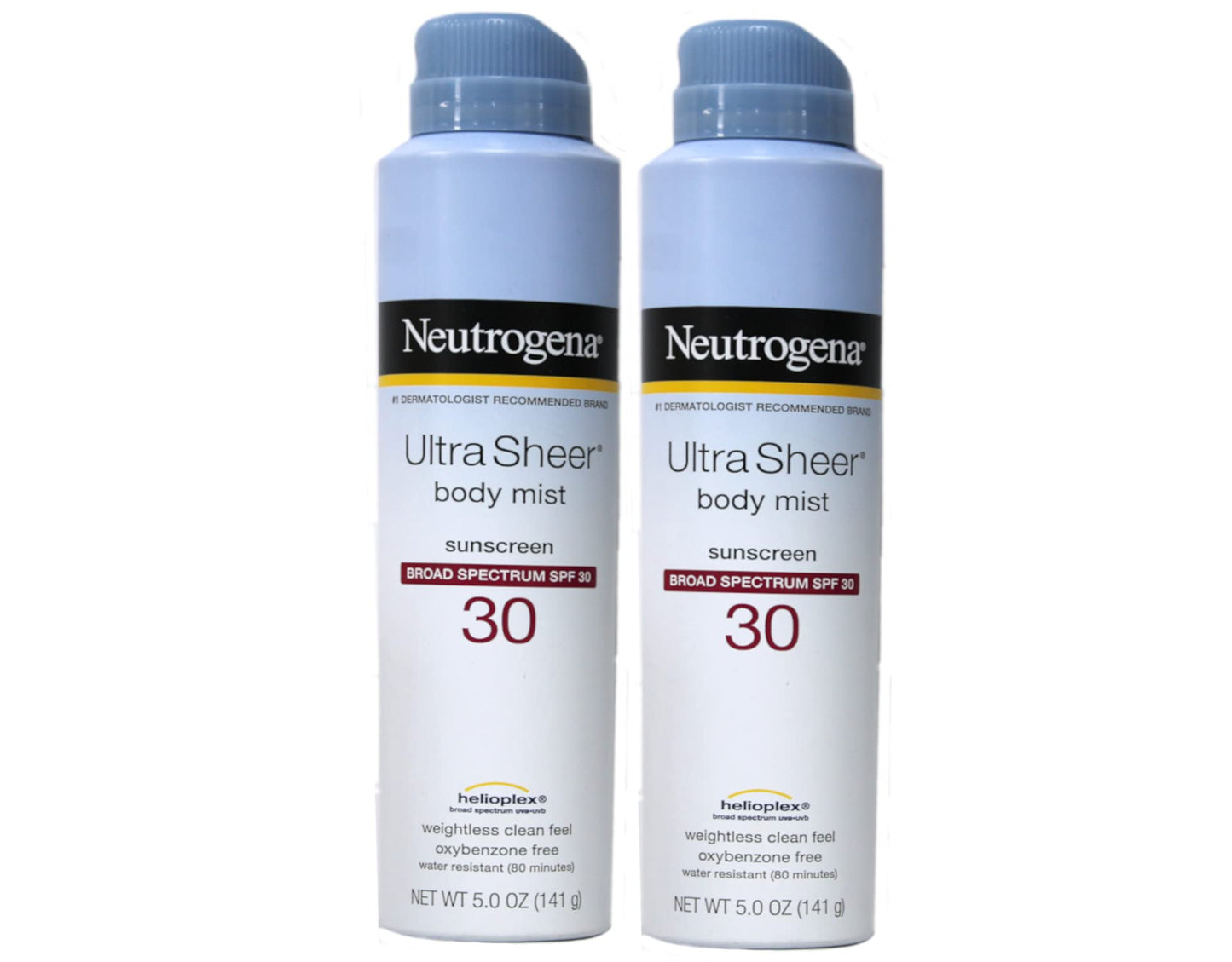 Neutrogena Ultra Sheer Body Mist Fullreach Sunscreen Spray Broad Spectrum SPF 30, Lightweight & Water Resistant, Oil-Free & Non-comedogenic, 5 oz