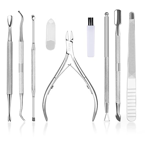HIFAU Professional Cuticle Nippers Kit, Cuticle Trimmer with Cuticle Pusher & Other Durable Nail Care Manicure Kit for Women, Premium Stainless Steel