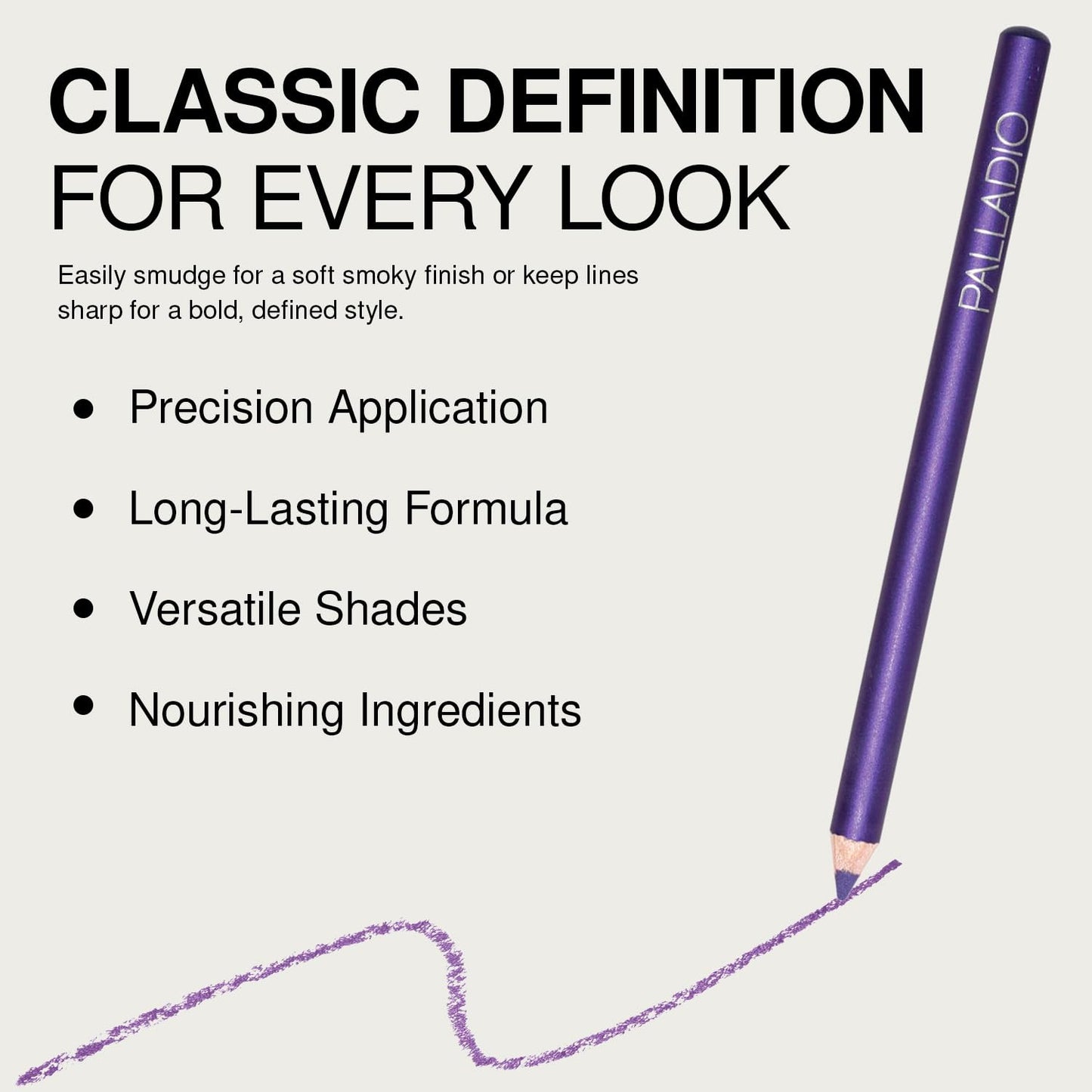 Palladio Wooden Eyeliner Pencil, Thin Pencil Shape, Easy Application, Firm yet Smooth Formula, Perfectly Outlined Eyes, Contour and Line, Long…