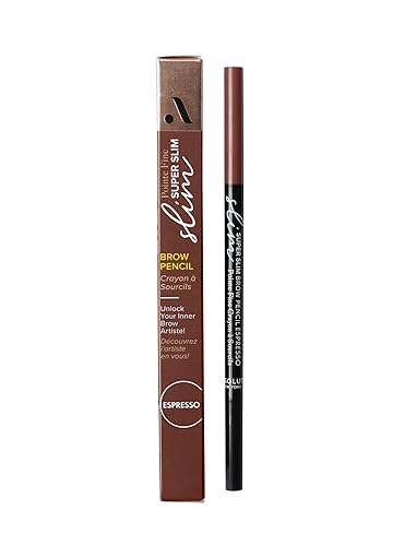 Absolute New York Super Slim Brow Pencil, Fine Point, Dual Ended, Fade Resistant and Long Lasting (Espresso)