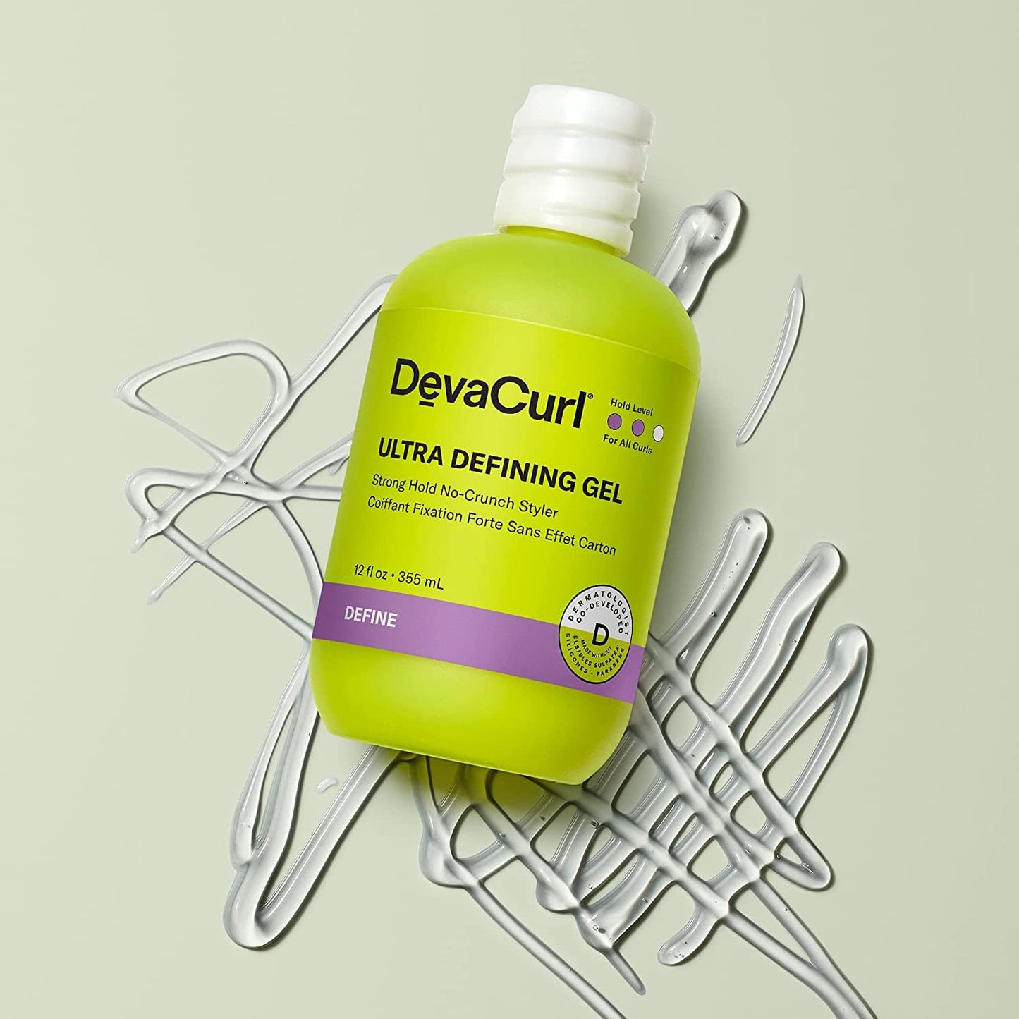 DevaCurl Ultra Defining Gel Strong Hold Non-Crunch Styler, Bright Breeze, 12 fl. oz