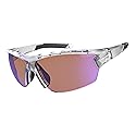 Pepper's Sports Collection Polarized Rectangular Sunglasses, Clear Matte Crystal/Blue Mirror, 64X13X124MM