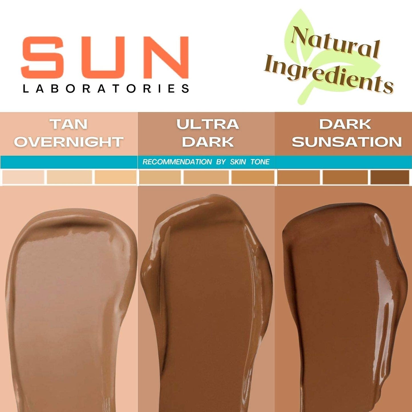 Sun Laboratories By Giesee Tan Overnight Self Tanning Lotion 8 oz 2 Pack, Self Tanning Lotion, Self Tanner, Tanning Lotion, Odorless, Non-Toxic