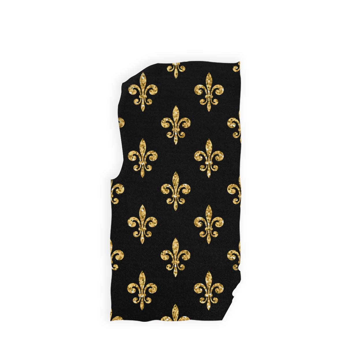 ZZAEO Golden Fleur-De-Lis Floral Black Towel Hand Towel, 30 x 15 inch Thin Lightweight Soft Absorbent Fingertip Towel for Home Bathroom Theme Decor