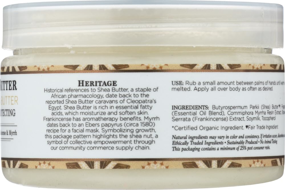 Nubian Heritage Raw Shea Butter Infused With Frankincense and Myrrh 4 Ounce (