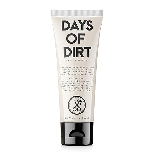 California Born Days of Dirt Hair Styling Cream for Dry, Fluffy, Frizzy, Clean Lived-in Look - Styling Cream for No-Hold, Texture & Shine - Made