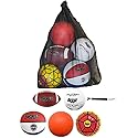 Biggz Bag of Sport Balls - Basketball, Soccer Ball, Football, Volleyball, Red Playground Ball, and Pump