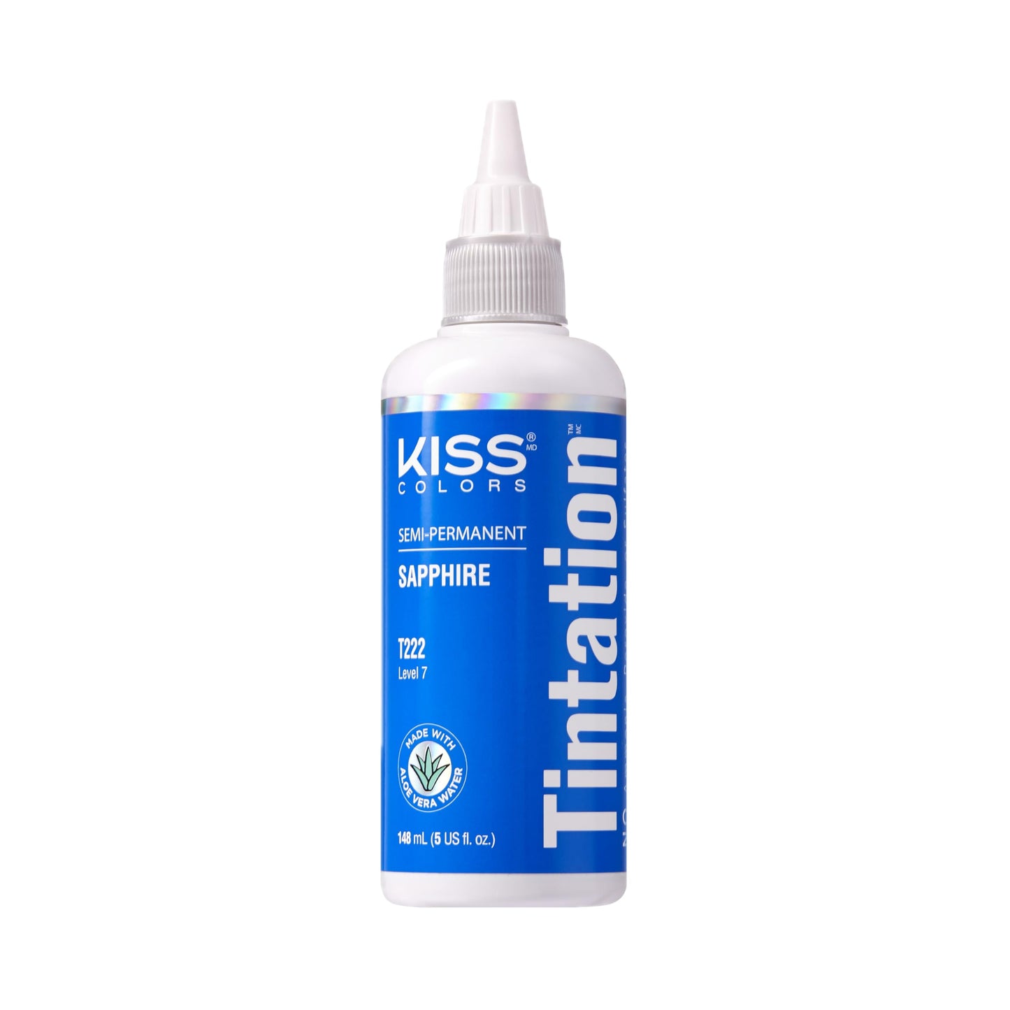 Red by Kiss Tintation Semi-Permanent Hair Color, Aloe Vera Water Based, Argan Oil, Olive Oil, Collagen & Keratin, Long-Lasting Color Dye (Sapphire, 5