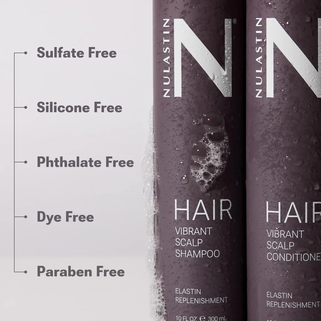 NULASTIN Shampoo + Conditioner Duo - Vibrant Scalp Shampoo (10 Fl Oz) & Vibrant Scalp Hair Conditioner (10 Fl Oz) for Fine Hair - Gift Set
