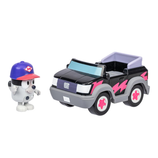 Bluey Basic Pizza Girls and Muffin Toy Vehicle, Interactive, Robust Toddler Toy Car with Muffin Figurine, Toddler Cars for Ages 3+