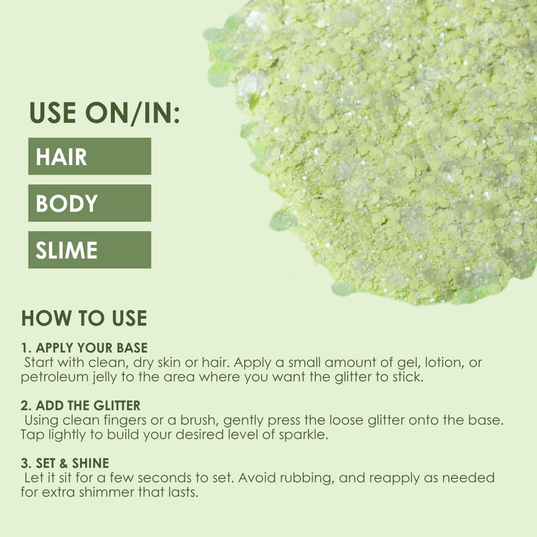 Biodegradable Glitter, 8 Colors, Vegan, for Hair and Body, Safe for Children (Atomic Tinkerbeauty)
