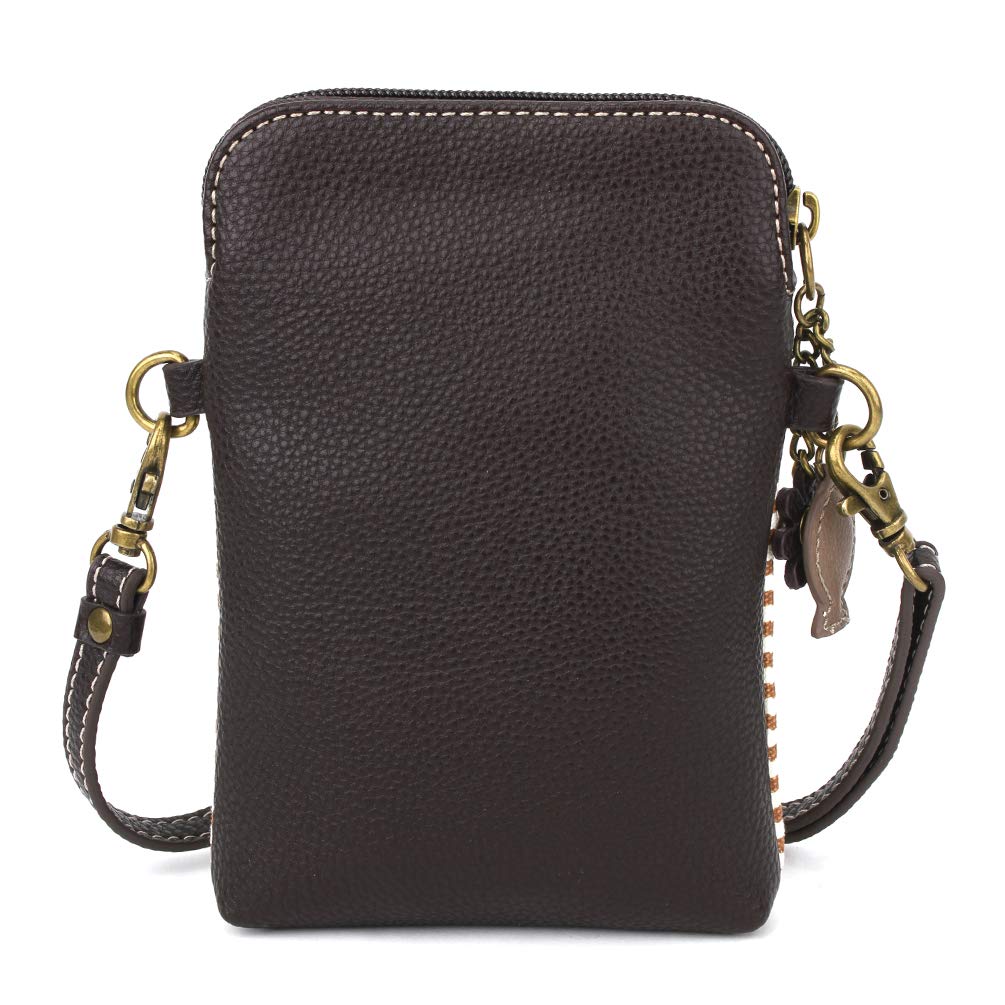 CHALA Crossbody Cell Phone Purse | Women's Wristlet Handbags with Adjustable Strap (Starburst- Brown)