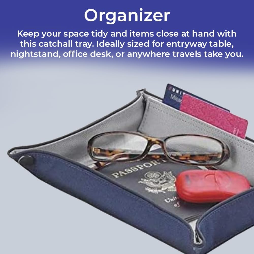 Valet Tray for Men and Women, EDC Catchall Organizer for Jewelry Phone Coins Wallet Keys, Catch All Tray for Bedside Entryway Desk, Dump Station Box…