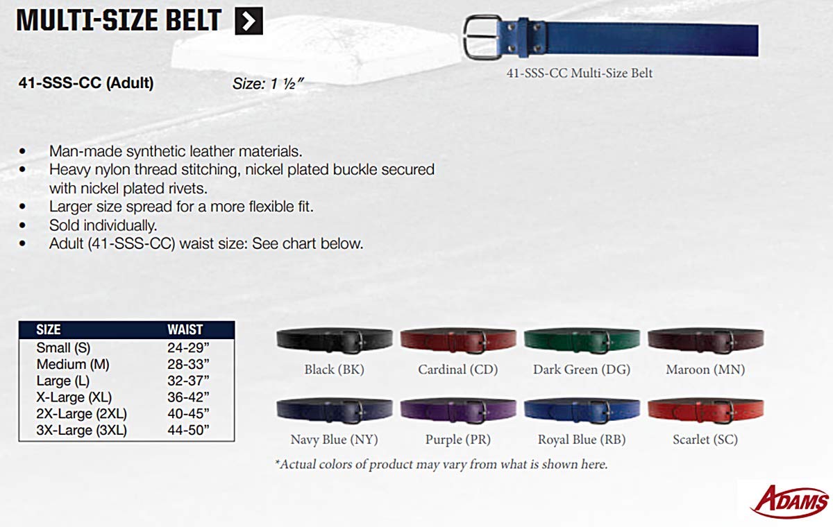 Schutt Sports Synthetic Leather Baseball and Softball Uniform Belt, Purple, Small