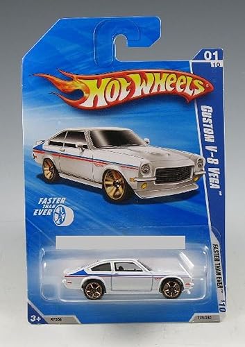 HOT WHEELS 2010 FASTER THAN EVER 01 OF 10 WHITE CUSTOM V-8 VEGA