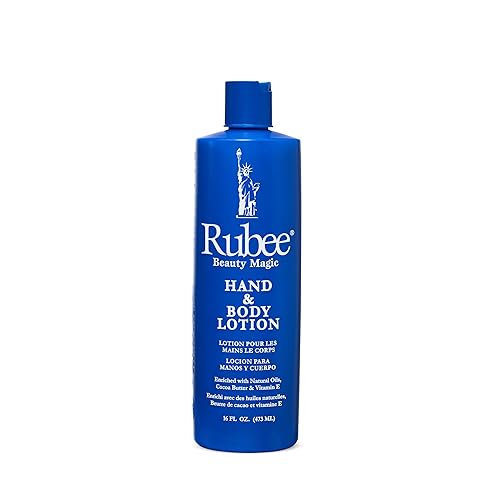 Rubee Body & Hand Lotion - Non-Greasy Lotion for Women & Men - 16 oz Cacao Butter Lotion to Fade Scars & Marks - Herbal Extracts & Vitamin E