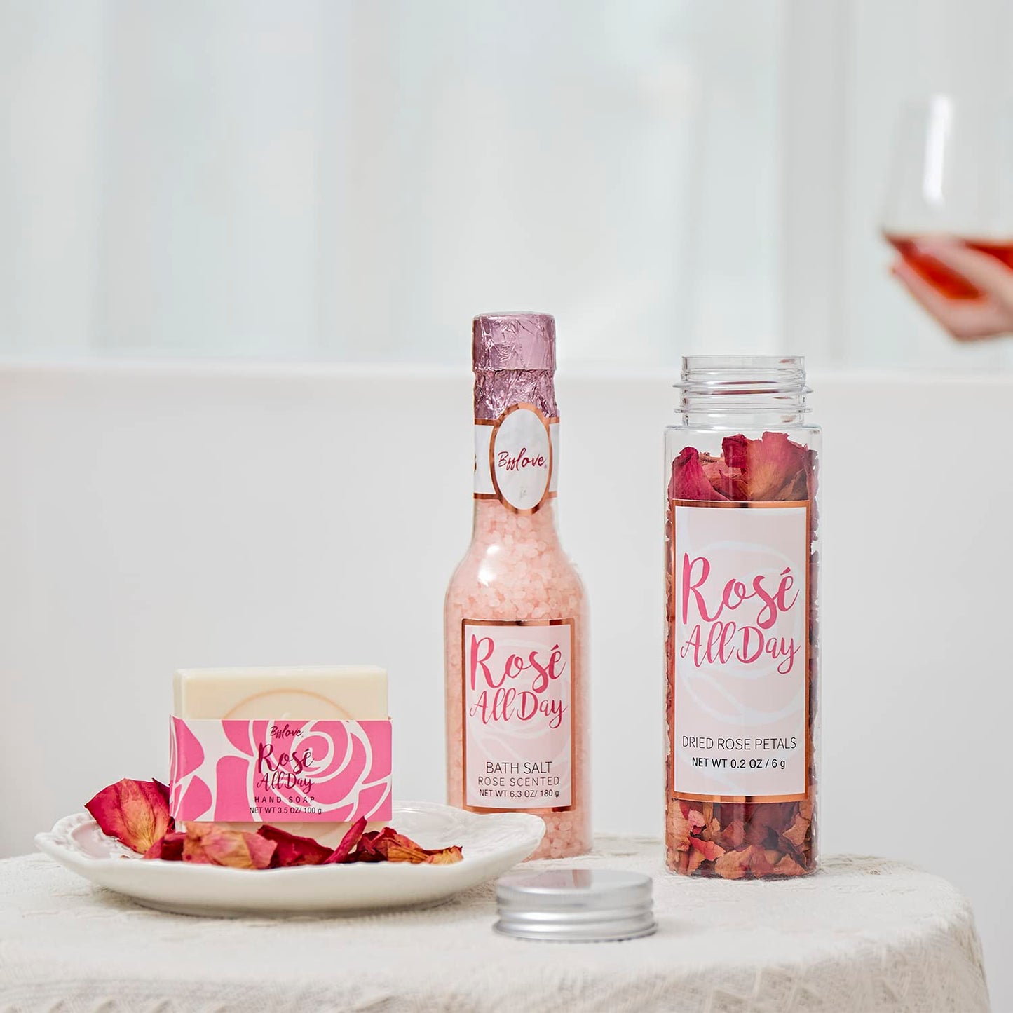 BFF LOVE 6 Pcs Rose Spa Set for Women, Spa Gifts for Women, Gift Set for Her, Spa Kit for Birthday, Mother's Day, Valentine's Day Gifts