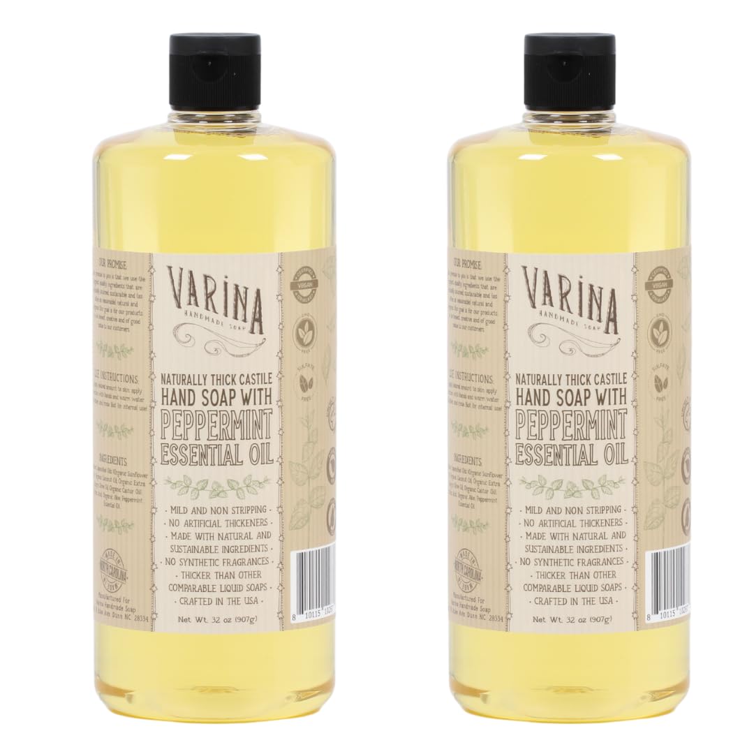 Varina Liquid Soap - Liquid Organic Castile Soap Peppermint - 32oz Beauty & Personal Care Varina