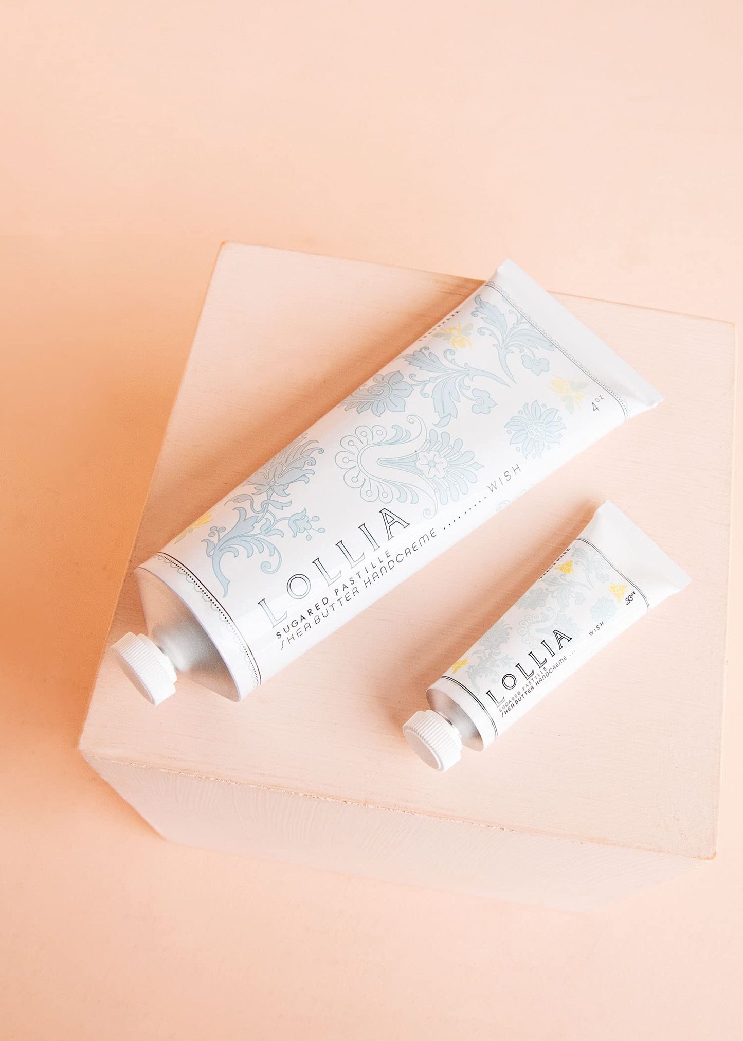 LOLLIA Wish No. 22 Handcreme Bundle, .33 oz. & 4 oz. - Sugared Pastille - Scented Hand Cream for Women, Moisturizing Hand Lotion for Dry Hands, Shea