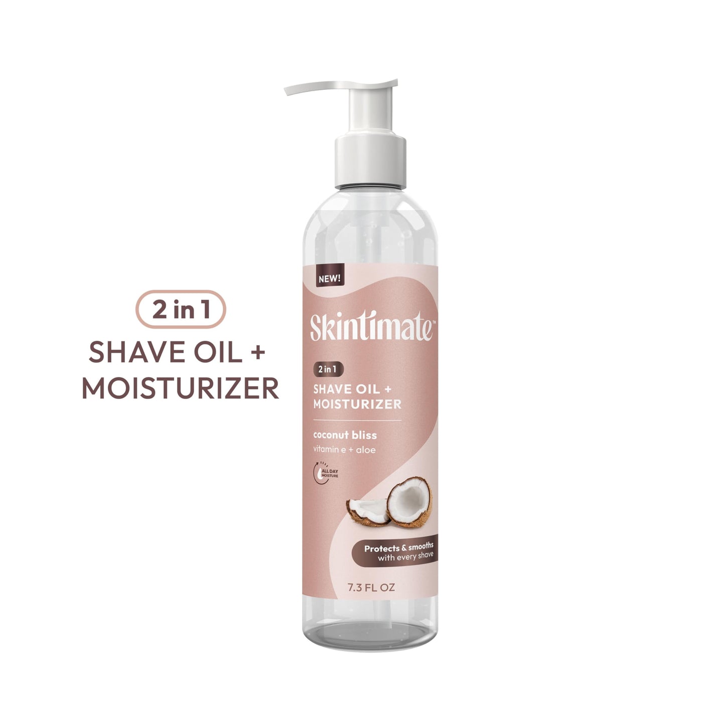 Skintimate 2-in-1 Shave Oil & Moisturizer, Coconut Bliss, 7.3oz | Shaving Oil, After Shave for Women Bikini Area Moisturizer with Vitamin E and Aloe Beauty and Personal Care Skintimate