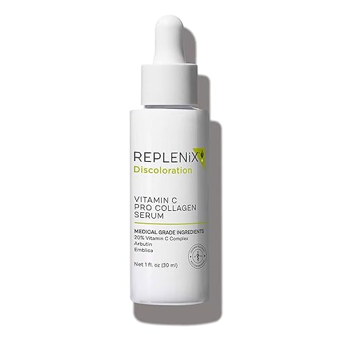 Replenix Vitamin C Pro Collagen Serum, Brightening Anti-Aging Face Treatment with Medical-Grade Antioxidants for Skin Discoloration (1 fl. oz)