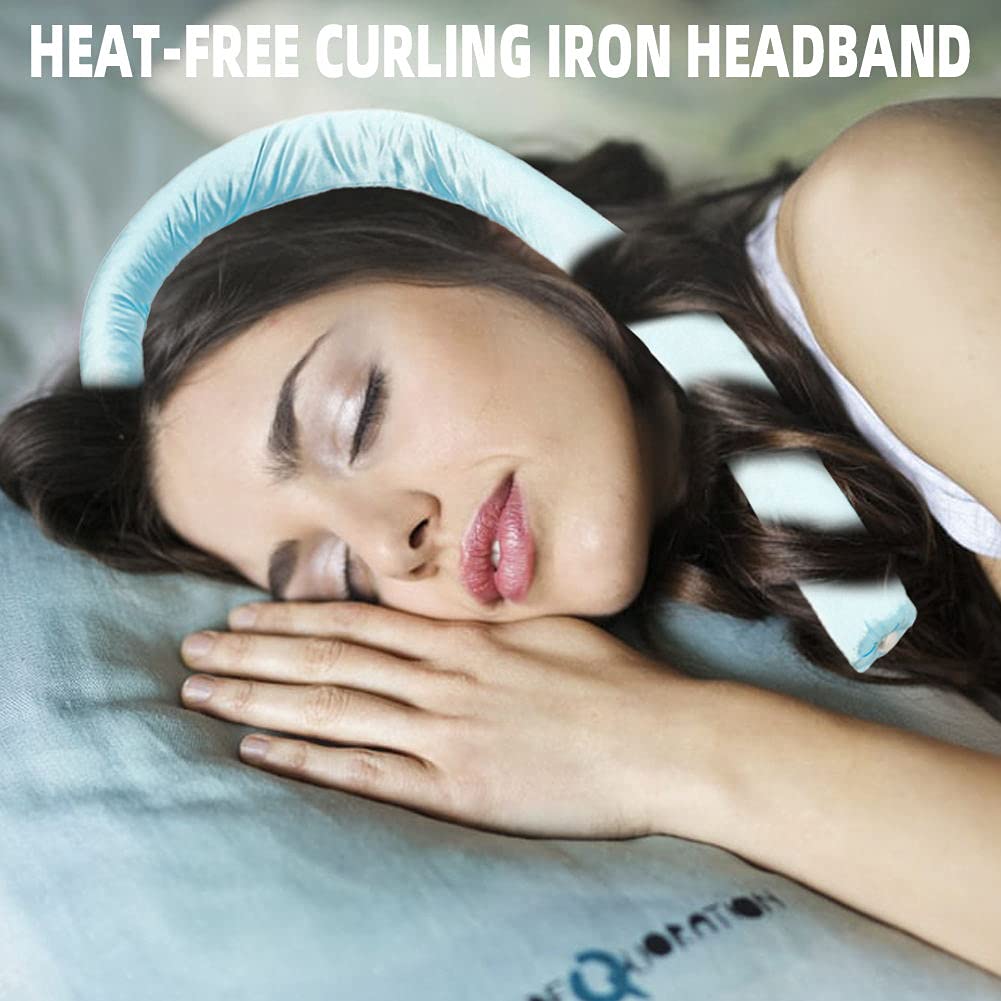 Heatless Curling Rod Headband No Heat Silk Ribbon Curling Rod Hair Roller Curls with Hair Claw Clip Lazy Natural Soft Wave DIY Hair Rollers Styling