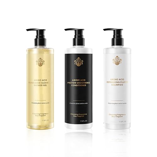 Shower Essentials for Men and Women,3 Piece Body Wash Shampoo and Conditioner Set,Deep-cleansing Shampoo for Oily Hair,Long-lasting Fragrance Shampoo