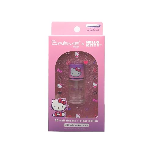 The Crème Shop X Hello Kitty (Purple) 50 Nail Decals + Clear Polish, Nail Stickers for Nail Art, Naik Kits Beauty & Personal Care The Crème Shop