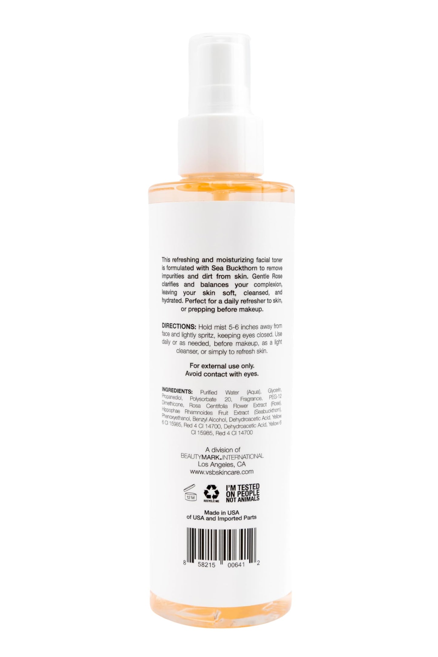 VITAMINS AND SEA BEAUTY Hydrating Facial Toner Mist with Sea Buckthorn + Rose, 8 fl oz