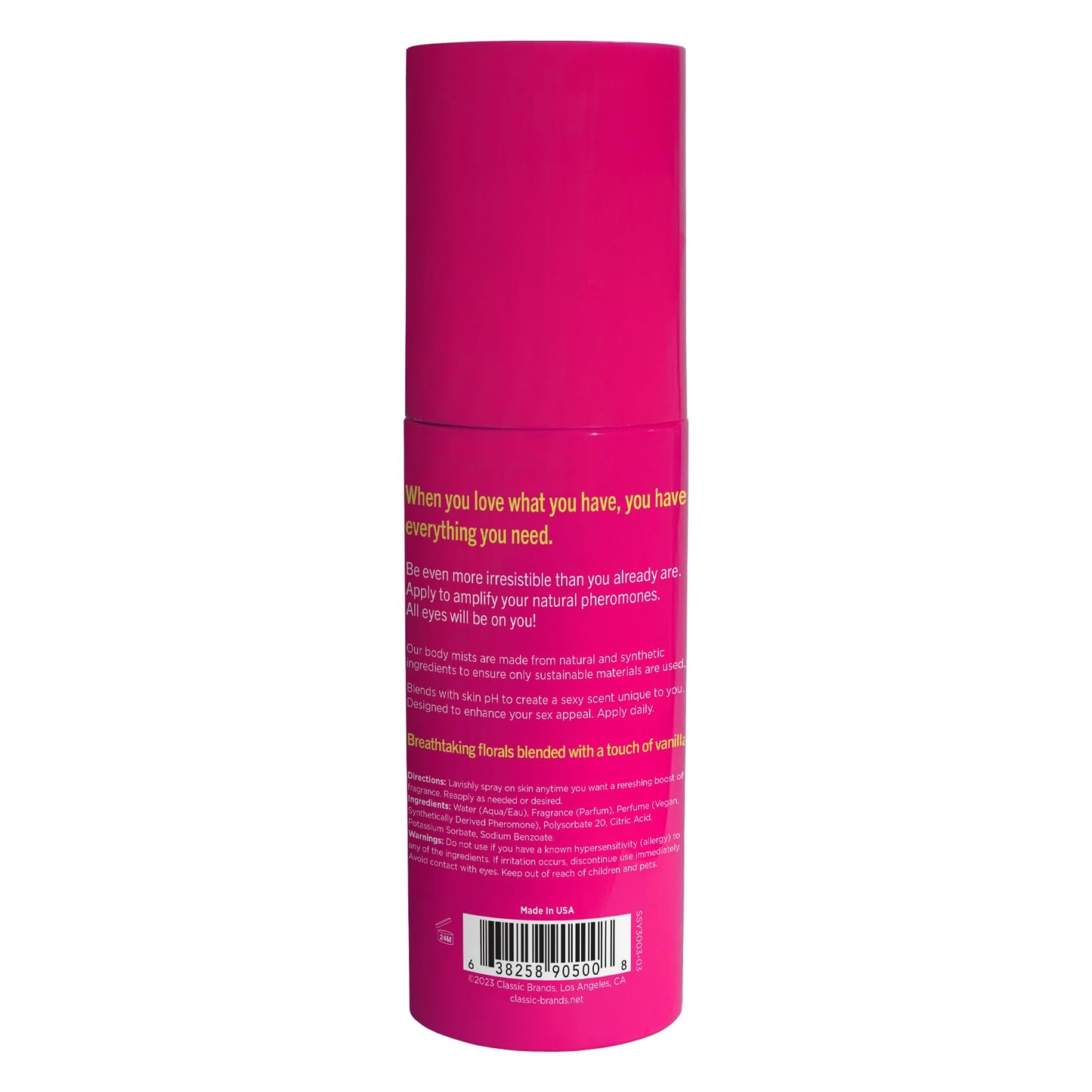 Simply Sexy Affirmations Love All of Me Pheromone Body Mist for Women - Fruity Gourmand Scent with Notes of Fresh Tropical, Mandarin and Tangerine -