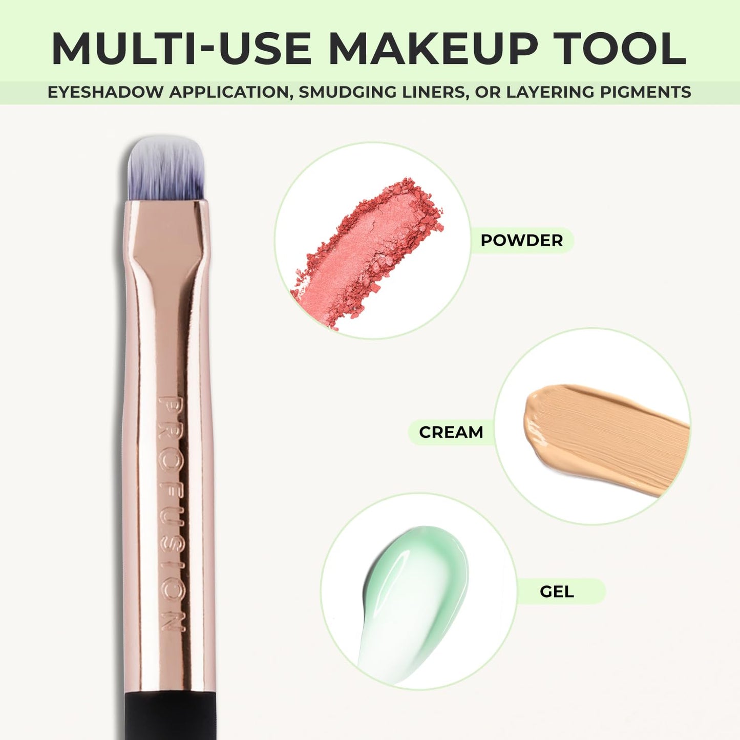 Profusion Cosmetics Flat Precise Eyeshadow Brush - Softens Dramatic Edges & Fine Lines, For Eyeshadow, Eyeliner