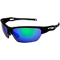 Raze Eyewear Pursuit Sport Sunglasses Black Touch Frame Green HD Z Mirror Lens