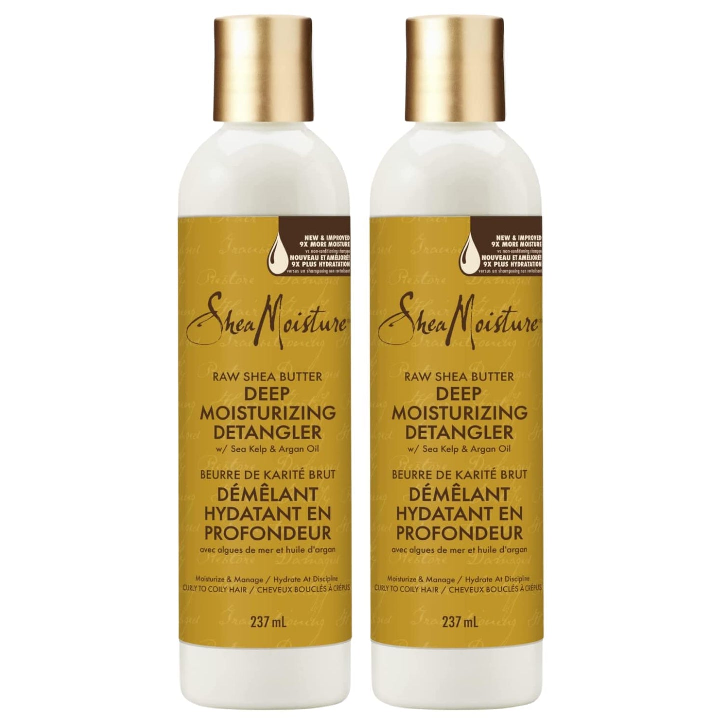 SheaMoisture Detangler with Raw Shea Butter, Deep Moisturizing Curly Hair Detangler with Sea Kelp & Argan Oil, Hair Care for Knots, 8 Fl Oz Ea (Pack