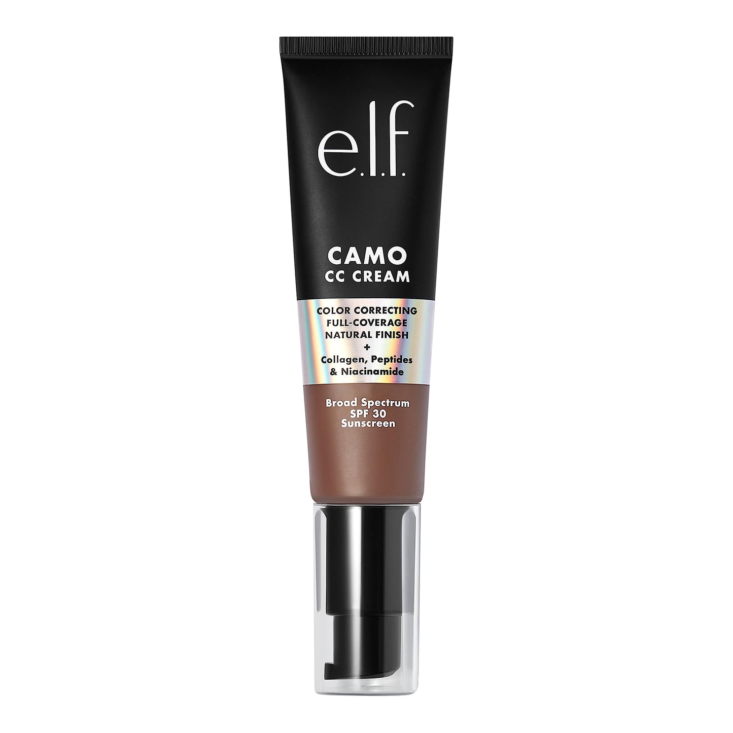 e.l.f. Camo CC Cream, SPF 30 Color-Correcting Medium-To-Full Coverage Face Foundation, Delivers An Airbrushed Finish, Vegan & Cruelty-Free, Deep 560 C