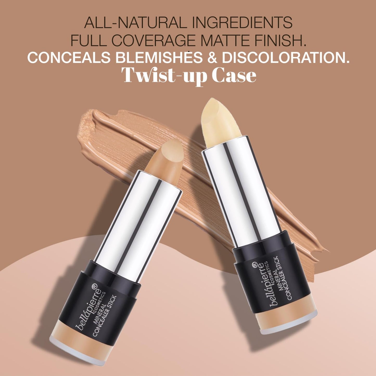 bellapierre Mineral Concealer Stick | Easy to Blend Natural Wax Matte Makeup | Hides Acne, Discoloration & Blemishes | Non-Toxic and Paraben Free |