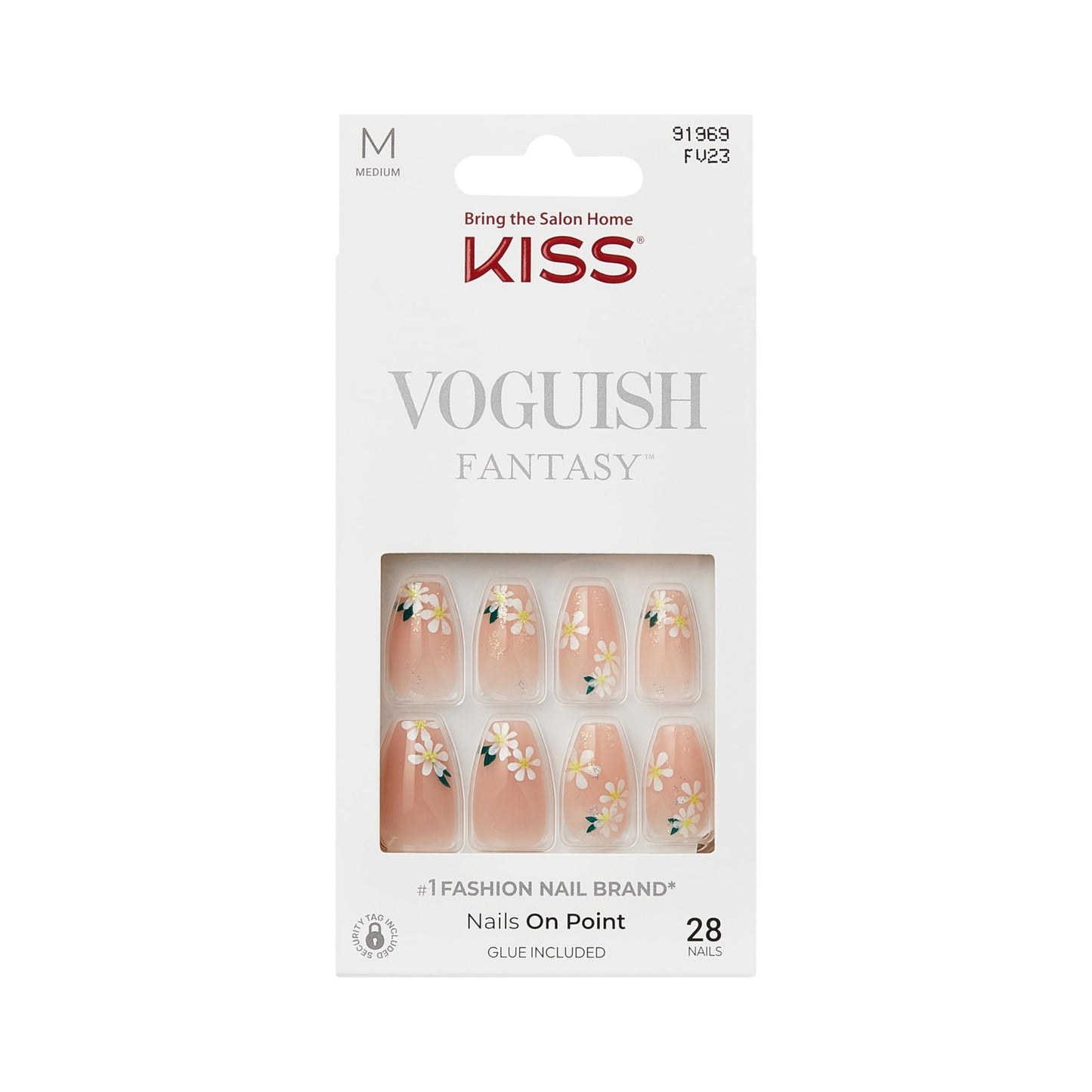 KISS Voguish Fantasy, Press On Nails, Nail glue included, '4 Wheel Drive', Beige, Medium Size, Coffin Shape, Includes 28 Nails, 2g glue, 1 Manicure Beauty & Personal Care KISS