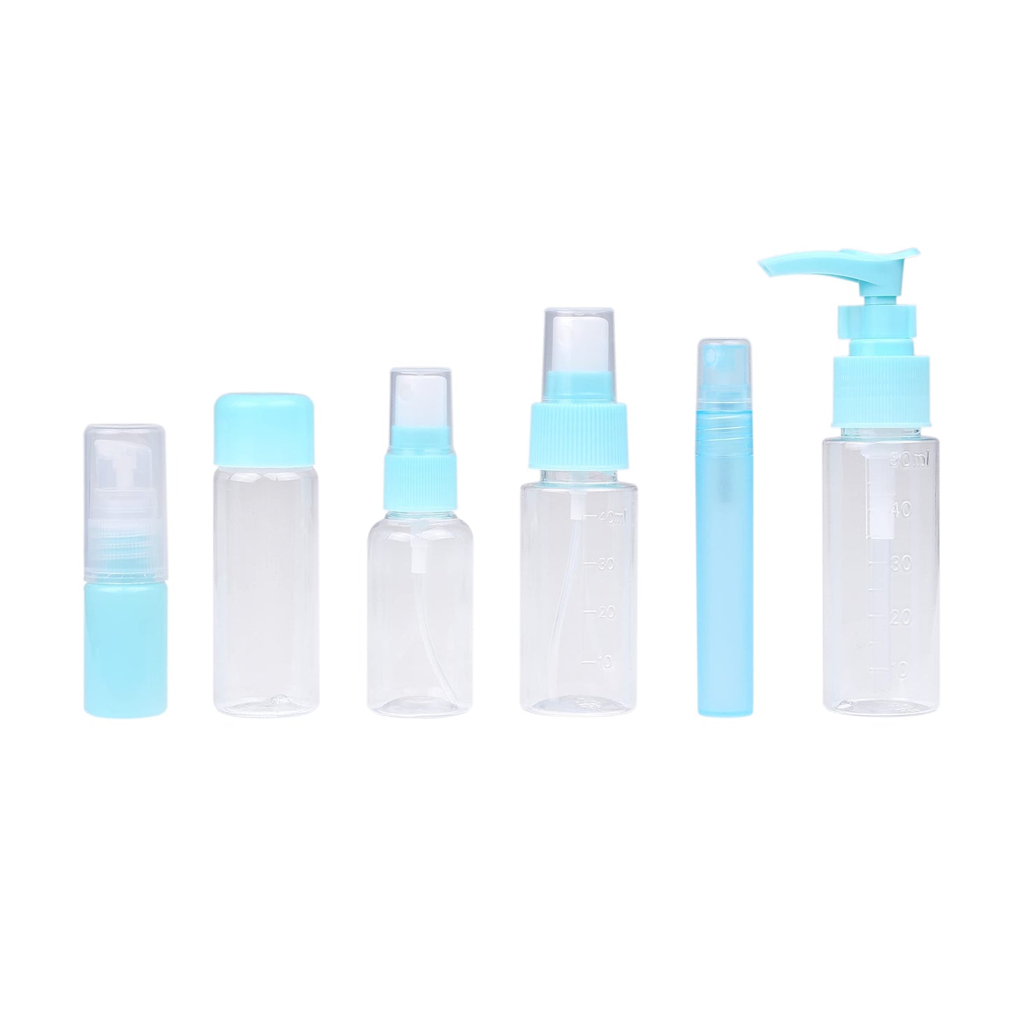 Travel Bottle Set - Refillable - TSA/Airline Approved - 12 Bottles and Jars - 3 Tools (Pipette, Funnel and Mini Spatula) - For Downsized Portions