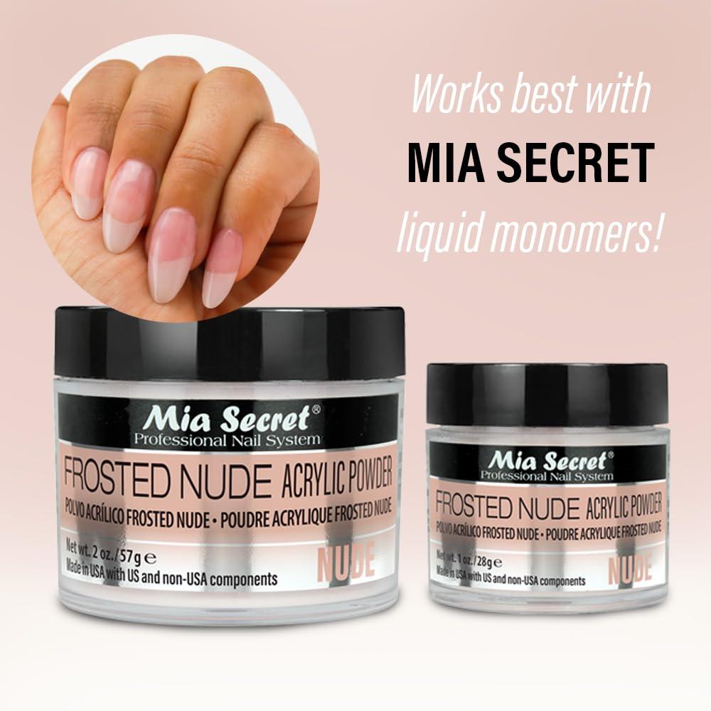 Mia Secret Frosted Nude Acrylic Powder MADE IN USA multiple sizes (1 oz.) Beauty & Personal Care Mia Secret