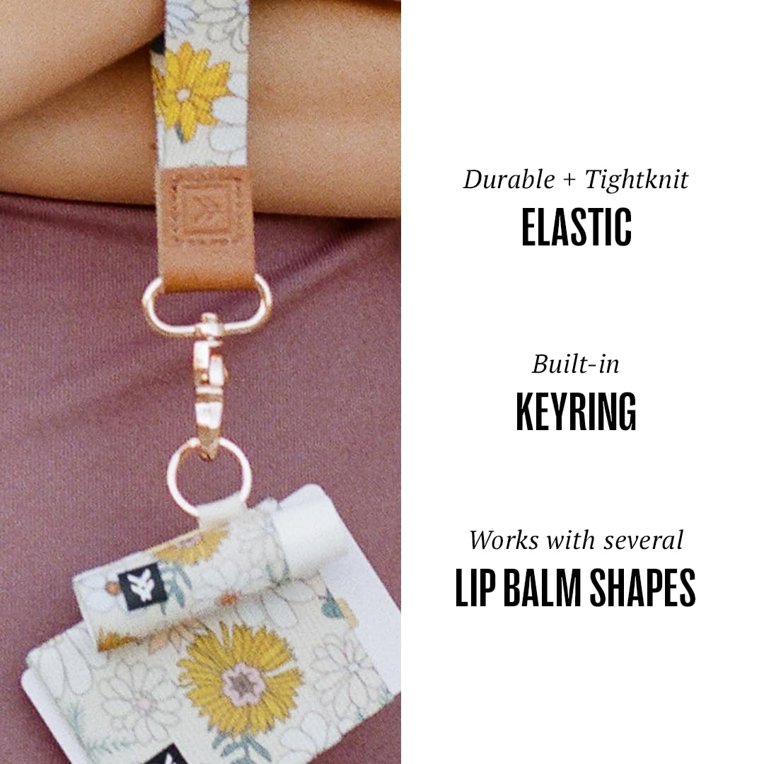 Thread Wallets Elastic Chapstick and Lip Gloss Holder Keychain (Blossom)