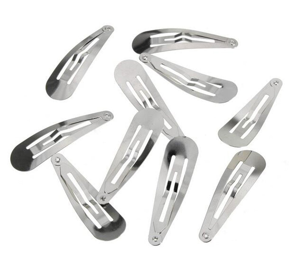 Metal Silver 50 Pcs Mini Small 30mm Snap Hair Clips Hair pins Hair Barrettes Hair Accessories