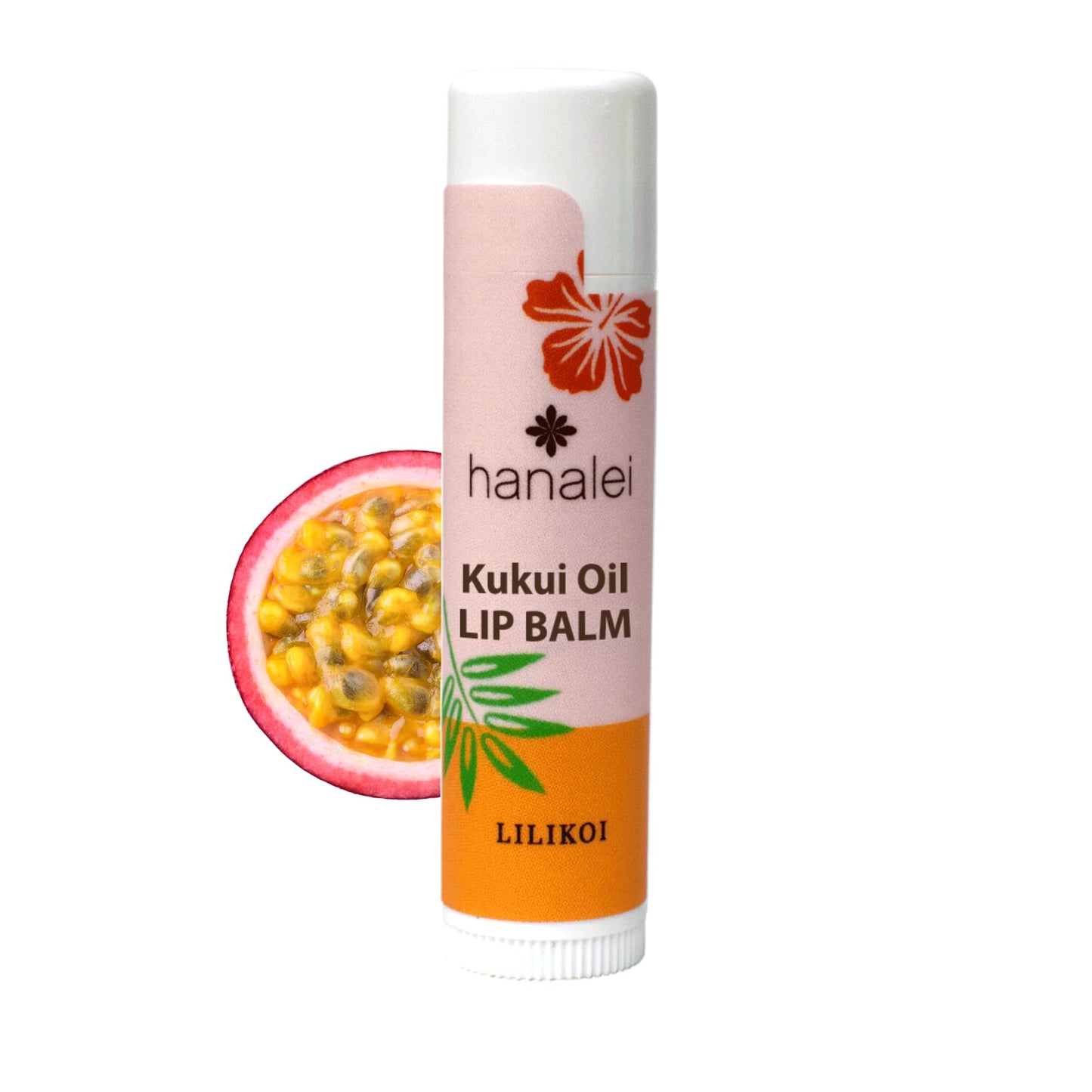 Hanalei Lilikoi Lip Balm & Moisturizer - Natural Kukui Oil & Beeswax for Hydrated, Soothed, Soft Lips - Heals Dry, Chapped, Cracked Skin