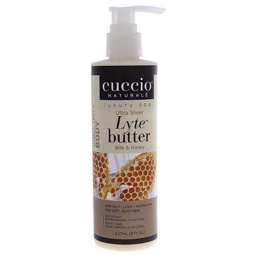 Cuccio Naturale Lyte Ultra-Sheer Body Butter - Replenishing Scented Moisturizer Cream - Deep Hydration To Repair Dry Skin - All Natural, Cruelty-Free