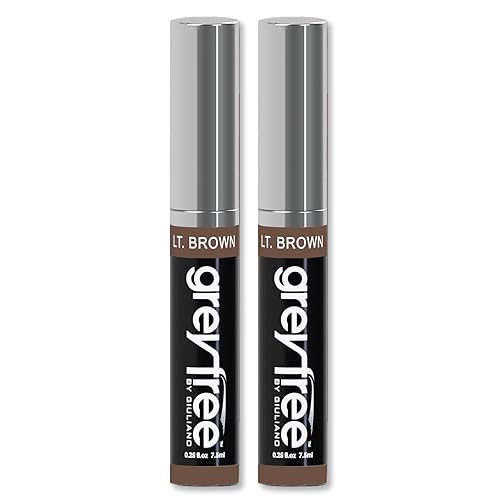 Greyfree Hair Mascara Root Touch-Up for Gray Hair | Precision Hairline Concealer for Brows & Beard | 2 Pack (LIGHT BROWN)